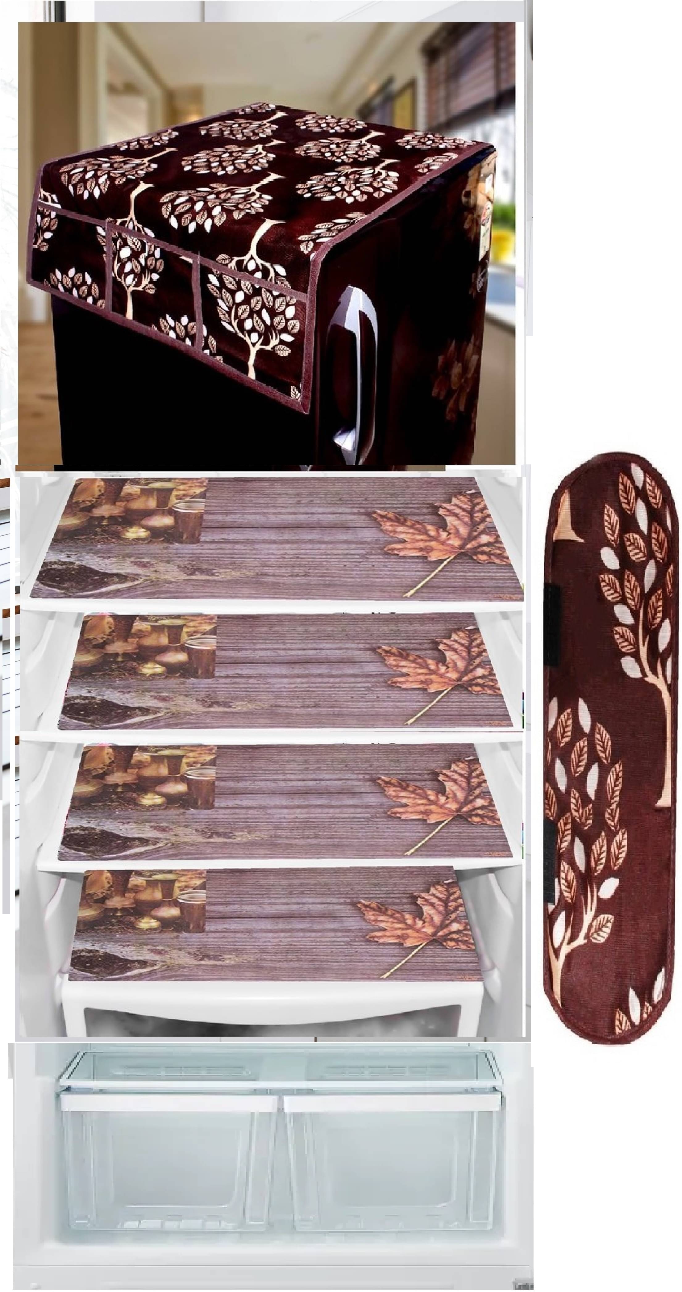     			Revexo PVC Nature Fridge Mat & Cover ( 40 32 ) Pack of 6 - Multicolor