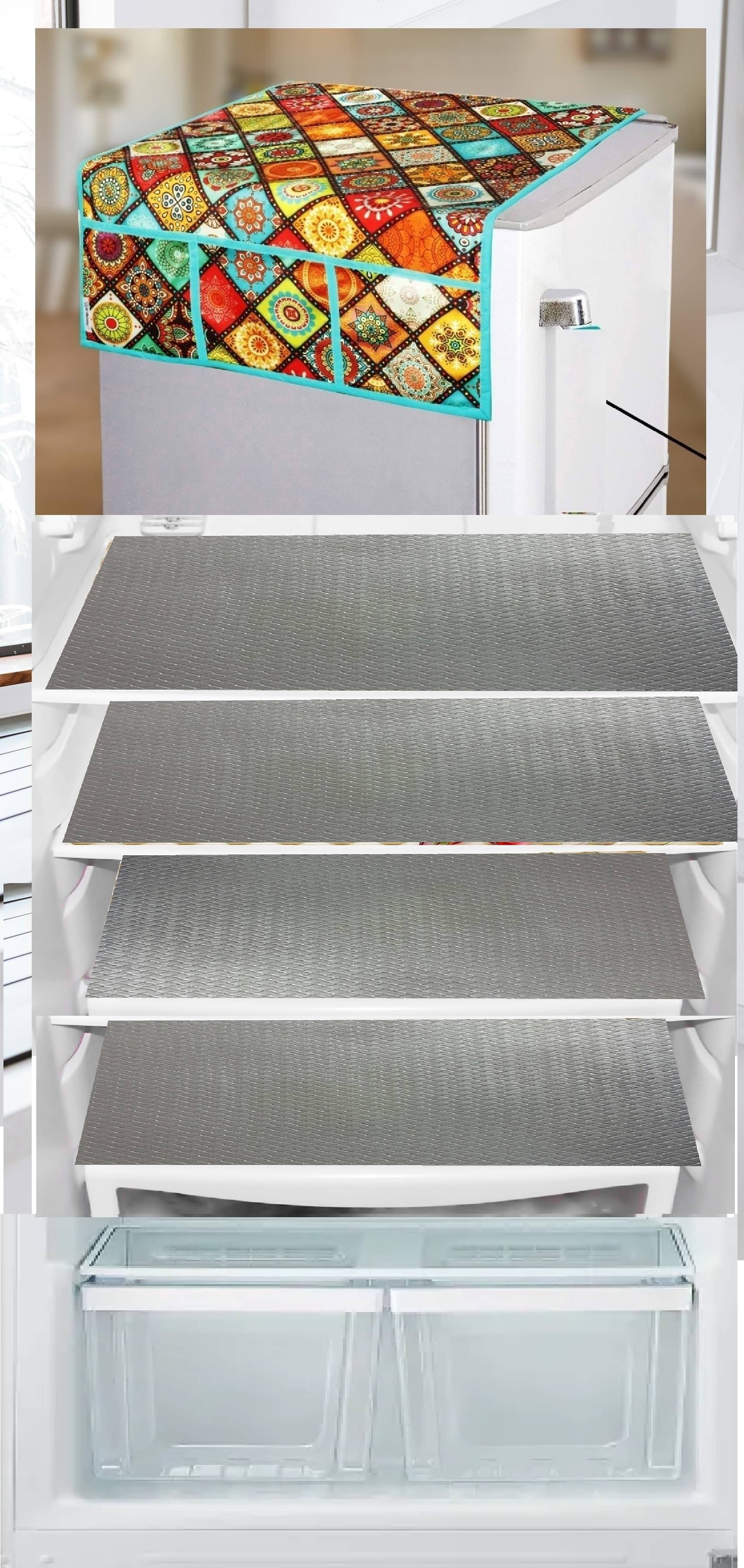 Revexo PVC Solid Fridge Mat & Cover ( 40 32 ) Pack of 5 - Multicolor Revexo PVC Solid Fridge Mat & Cover ( 40 32 ) Pack of 5 - Multicolor