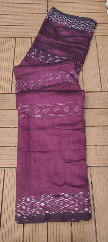 Sitanjali Art Silk Printed Saree With Unstitched Blouse Piece ( Wine ) - Sarees | Buy online on ZillyBuy