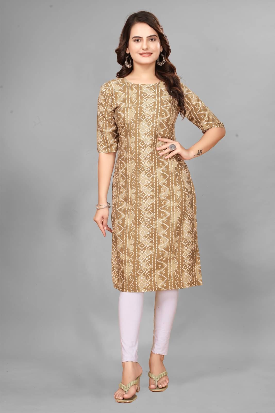     			VJ CORPORATE Crepe Printed Straight Women's Kurti - Multicolor ( Pack of 1 )