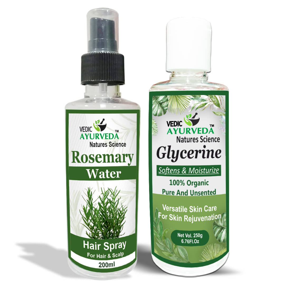 Vedicayurveda Rosemary Water With Vegetable Glycerine Nourishment, Strengthens Hair & Balances Scalp Pack Of 2     			Vedicayurveda Rosemary Water With Vegetable Glycerine Nourishment, Strengthens Hair & Balances Scalp Pack Of 2