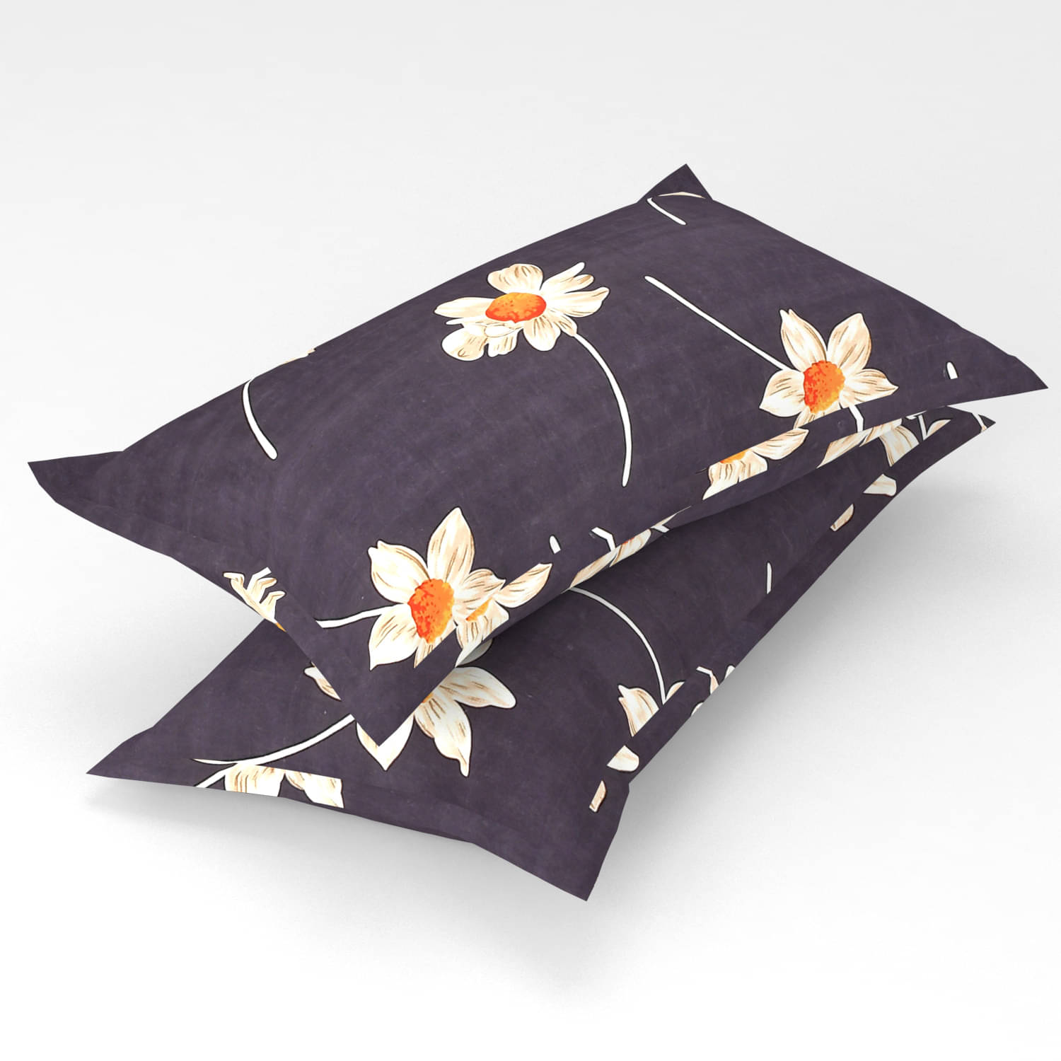     			gharsaaz - Pack of 2 Poly Cotton Abstract Printed Standard Size Pillow Cover ( 68.58 cm(27) x 43.18 cm(17) ) - Multi-Colour