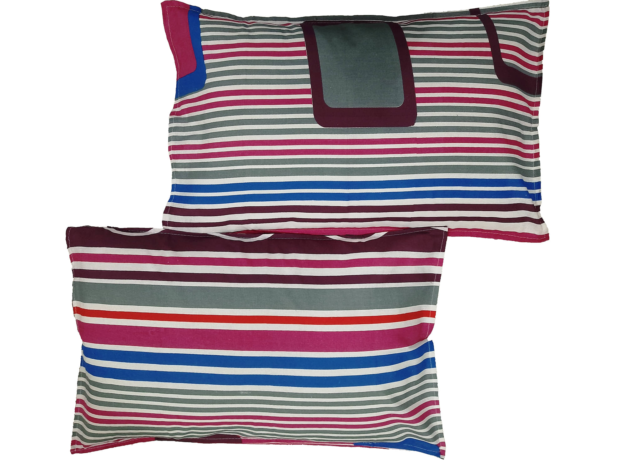     			gharsaaz - Pack of 2 Poly Cotton Abstract Printed Standard Size Pillow Cover ( 68.58 cm(27) x 43.18 cm(17) ) - Multi-Colour