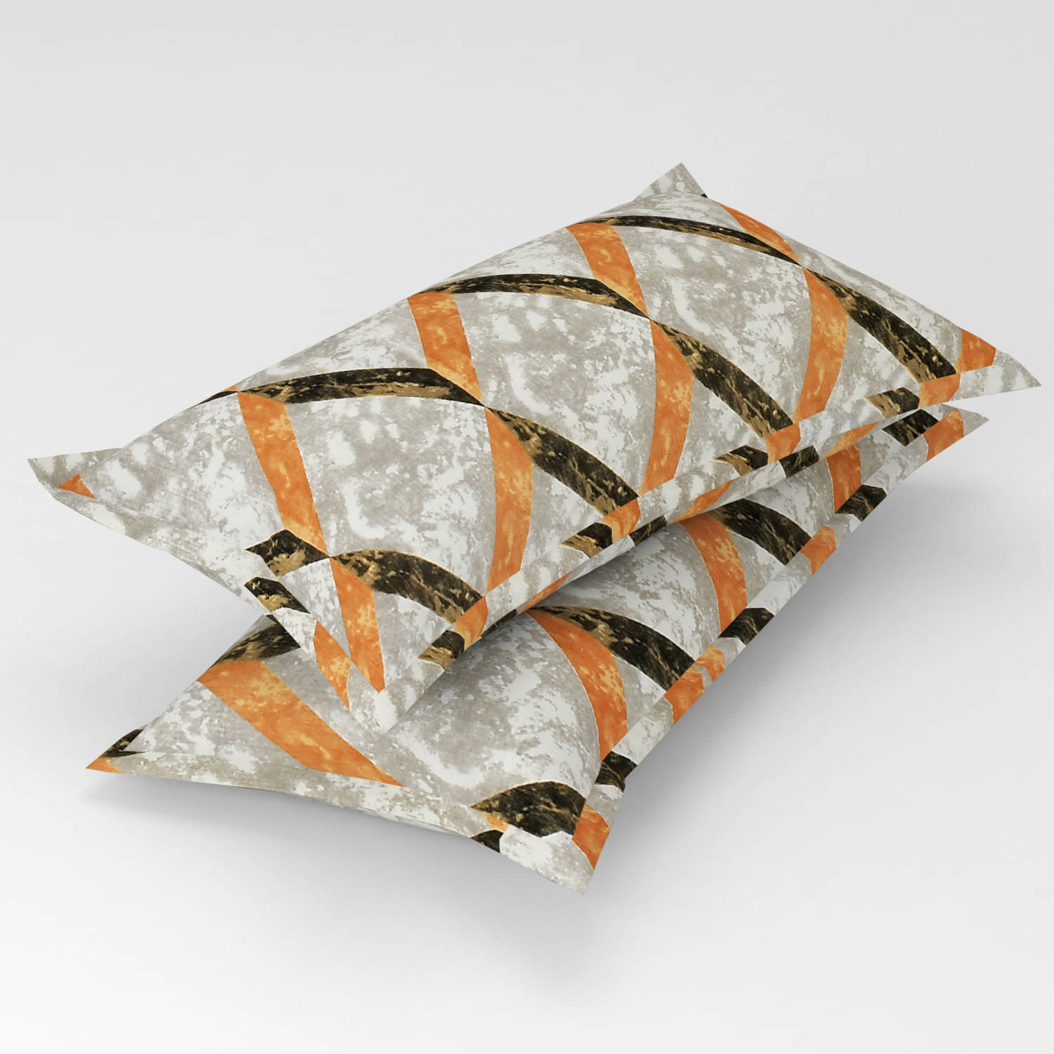     			gharsaaz - Pack of 2 Poly Cotton Abstract Printed Standard Size Pillow Cover ( 68.58 cm(27) x 43.18 cm(17) ) - Multi-Colour