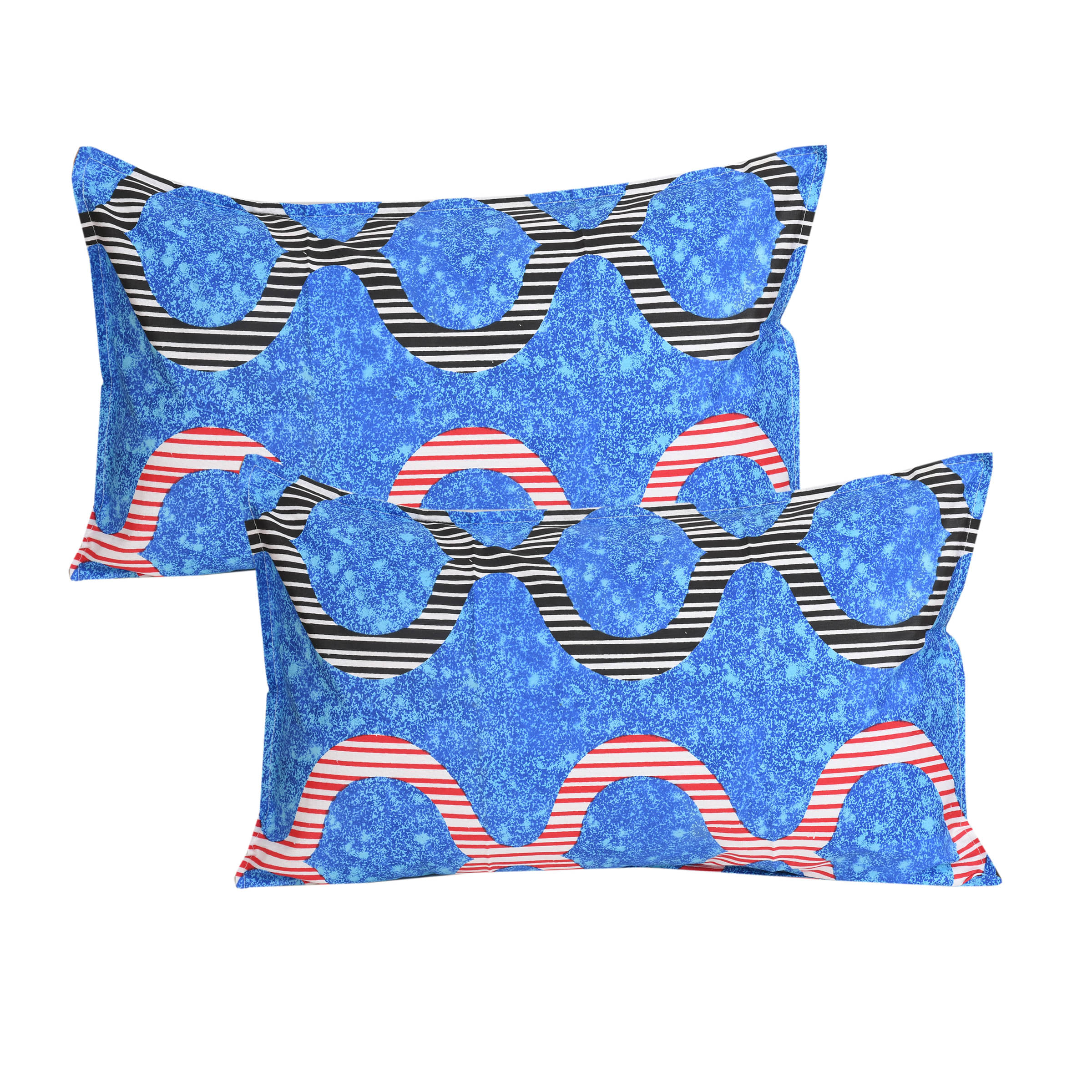 gharsaaz - Pack of 2 Poly Cotton Abstract Printed Standard Size Pillow Cover ( 68.58 cm(27) x 43.18 cm(17) ) - Multi-Colour gharsaaz - Pack of 2 Poly Cotton Abstract Printed Standard Size Pillow Cover ( 68.58 cm(27) x 43.18 cm(17) ) - Multi-Colour