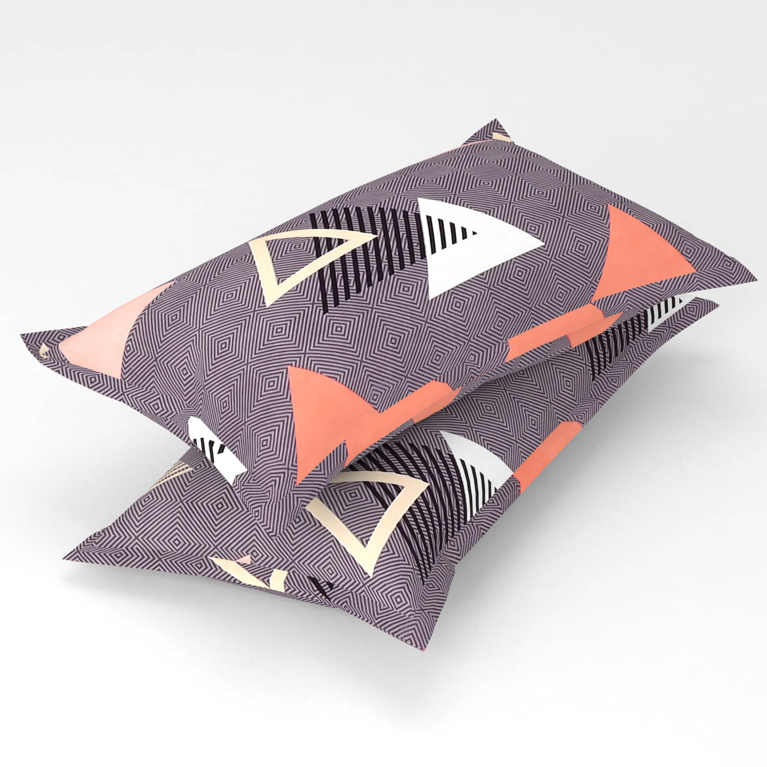 gharsaaz - Pack of 2 Poly Cotton Abstract Printed Standard Size Pillow Cover ( 68.58 cm(27) x 43.18 cm(17) ) - Multi-Colour gharsaaz - Pack of 2 Poly Cotton Abstract Printed Standard Size Pillow Cover ( 68.58 cm(27) x 43.18 cm(17) ) - Multi-Colour