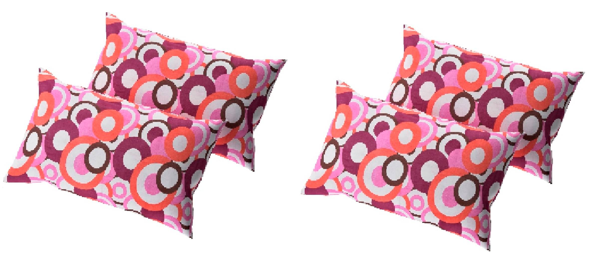     			gharsaaz - Pack of 4 Poly Cotton Abstract Printed Standard Size Pillow Cover ( 68.58 cm(27) x 43.18 cm(17) ) - Multi-Colour