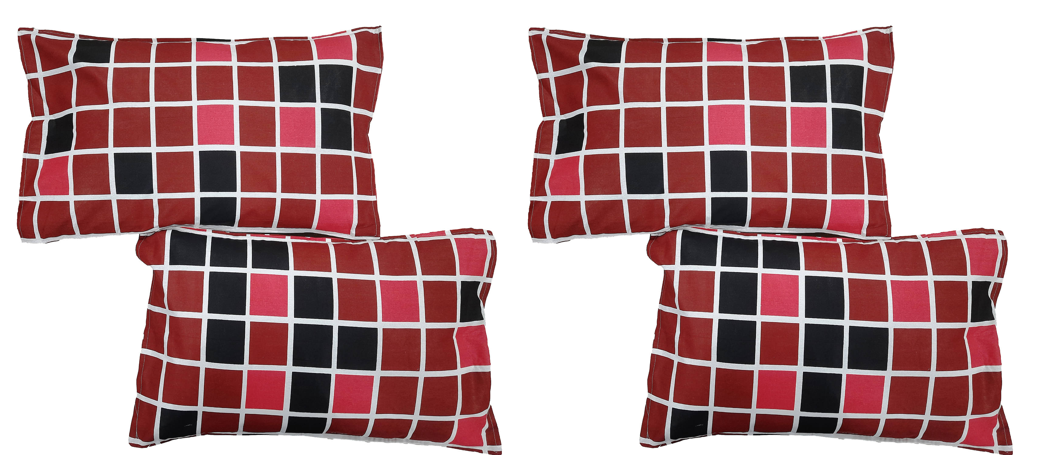 gharsaaz - Pack of 4 Poly Cotton Abstract Printed Standard Size Pillow Cover ( 68.58 cm(27) x 43.18 cm(17) ) - Multi-Colour gharsaaz - Pack of 4 Poly Cotton Abstract Printed Standard Size Pillow Cover ( 68.58 cm(27) x 43.18 cm(17) ) - Multi-Colour