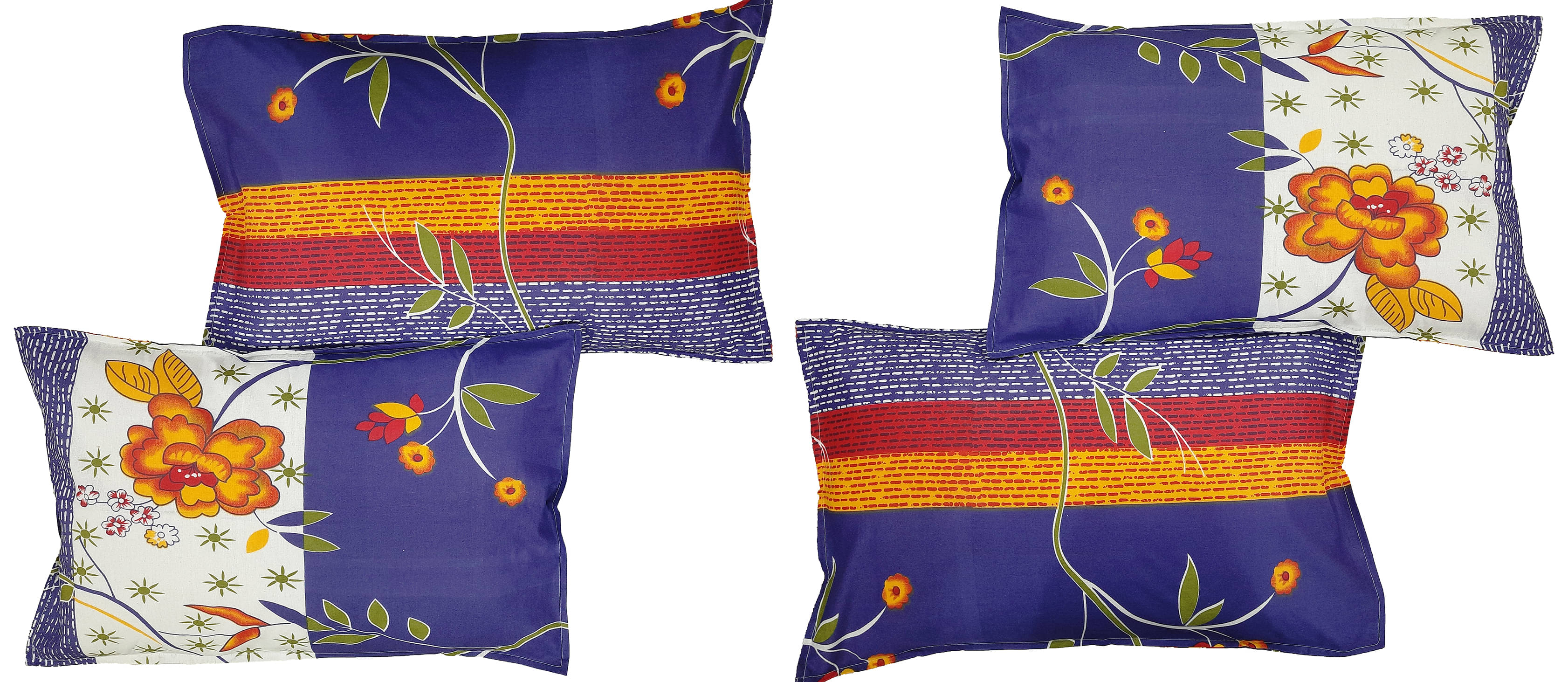 gharsaaz - Pack of 4 Poly Cotton Abstract Printed Standard Size Pillow Cover ( 68.58 cm(27) x 43.18 cm(17) ) - Multi-Colour gharsaaz - Pack of 4 Poly Cotton Abstract Printed Standard Size Pillow Cover ( 68.58 cm(27) x 43.18 cm(17) ) - Multi-Colour