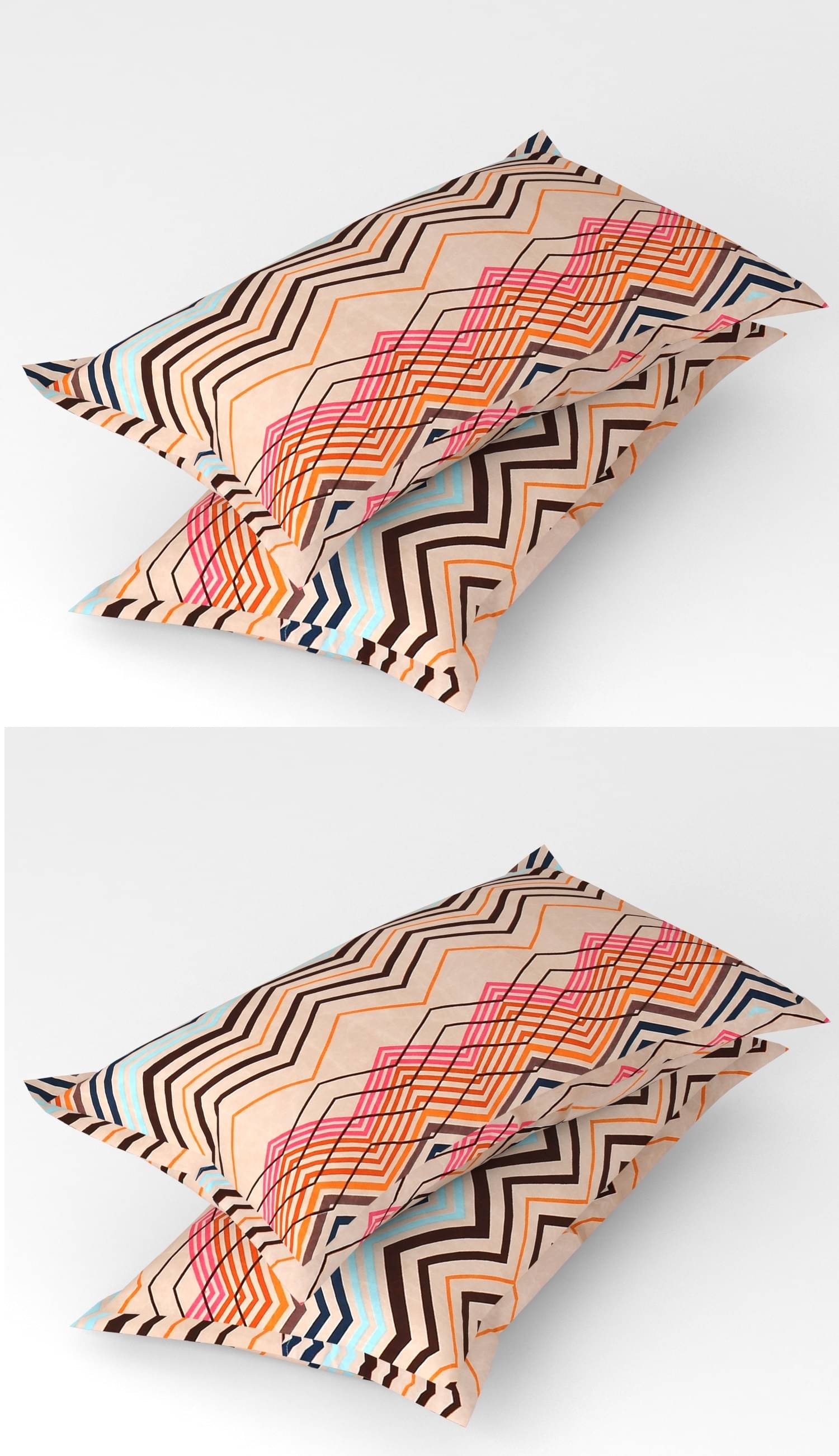 gharsaaz - Pack of 4 Poly Cotton Abstract Printed Standard Size Pillow Cover ( 68.58 cm(27) x 43.18 cm(17) ) - Multi-Colour     			gharsaaz - Pack of 4 Poly Cotton Abstract Printed Standard Size Pillow Cover ( 68.58 cm(27) x 43.18 cm(17) ) - Multi-Colour