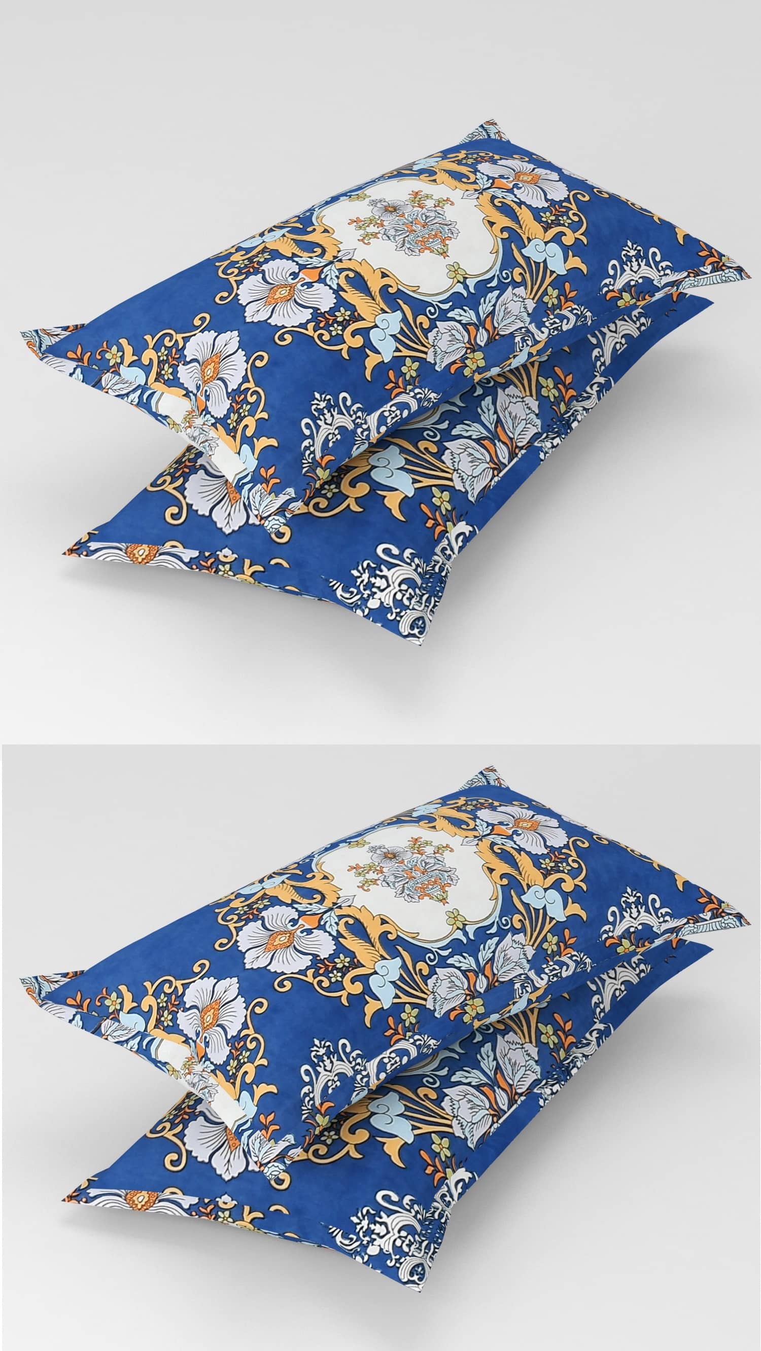 gharsaaz - Pack of 4 Poly Cotton Abstract Printed Standard Size Pillow Cover ( 68.58 cm(27) x 43.18 cm(17) ) - Multi-Colour