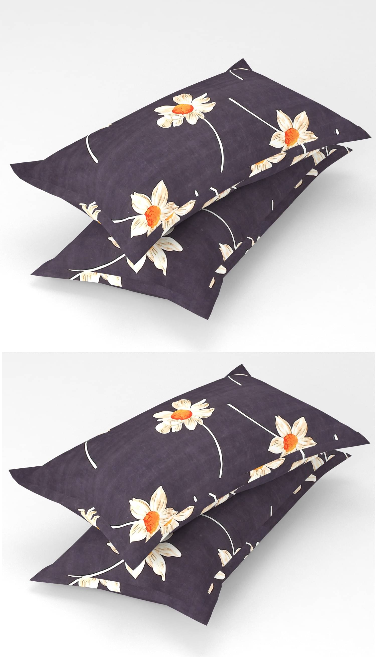     			gharsaaz - Pack of 4 Poly Cotton Abstract Printed Standard Size Pillow Cover ( 68.58 cm(27) x 43.18 cm(17) ) - Multi-Colour