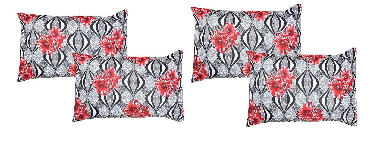     			gharsaaz - Pack of 4 Poly Cotton Abstract Printed Standard Size Pillow Cover ( 68.58 cm(27) x 43.18 cm(17) ) - Multi-Colour