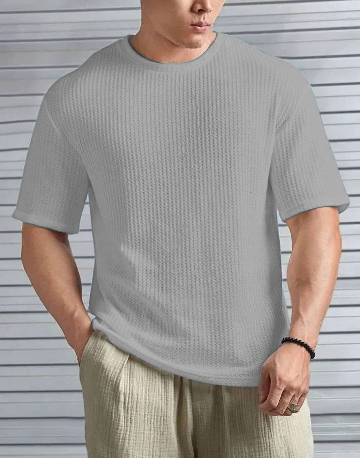     			happy khajana Pack of 1 Polyester Regular Fit Men's T-Shirt ( Grey )