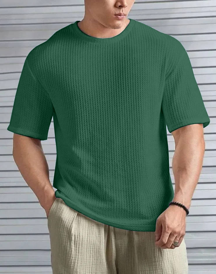 happy khajana Pack of 1 Polyester Regular Fit Men's T-Shirt ( Green ) happy khajana Pack of 1 Polyester Regular Fit Men's T-Shirt ( Green )