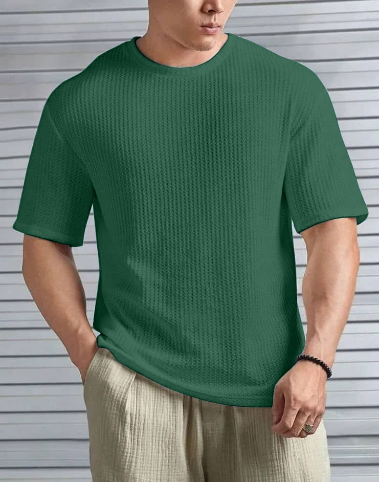 happy khajana Pack of 1 Polyester Regular Fit Men's T-Shirt ( Sky Blue )