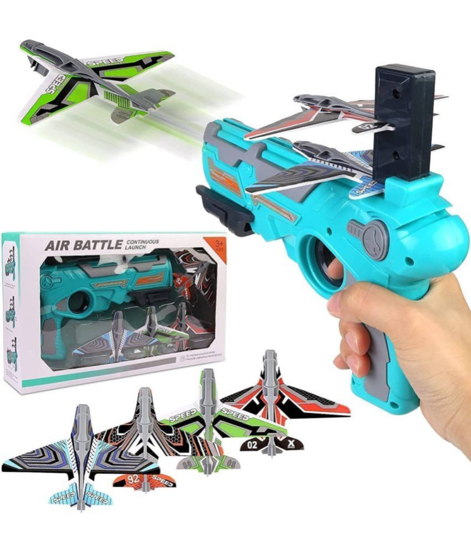    			Airplane Launcher Gun Toy with Foam Glider Planes, Air Battle Gun Toys Outdoor Games for Children’s, Best Aeroplane