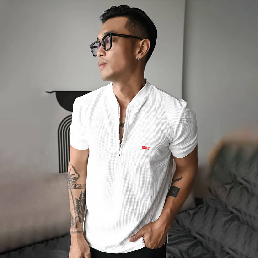 CONWAY Pack of 1 Cotton Blend Regular Fit Men's T-Shirt ( White ) CONWAY Pack of 1 Cotton Blend Regular Fit Men's T-Shirt ( White )