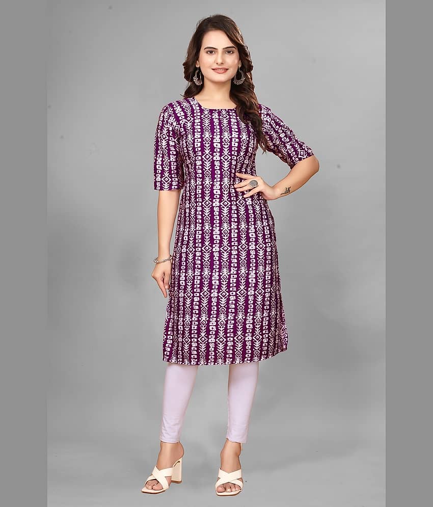 DESIGNER DREAM Crepe Printed Straight Women's Kurti - Maroon ( Pack of 1 ) - Kurtis, Tunics | Buy online on ZillyBuy