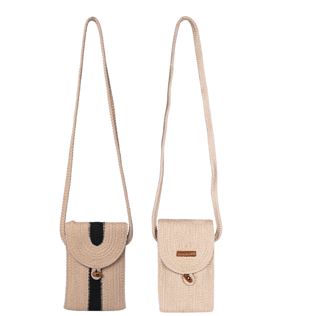     			ENSAC Sling Bag Jute Set of 2 ( Beige )