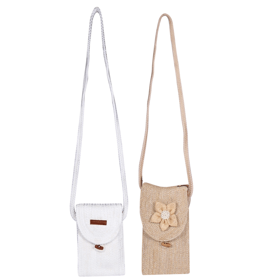     			ENSAC Sling Bag Jute Set of 2 ( Brown )