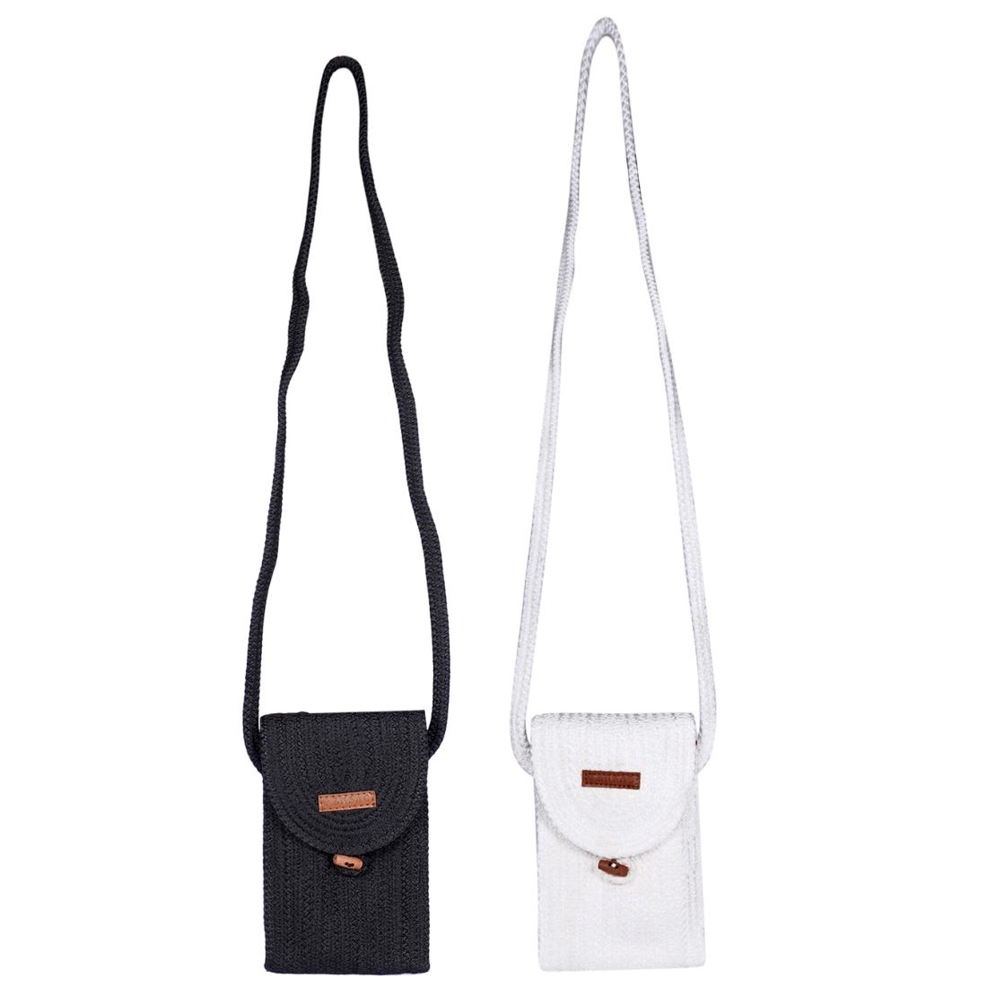     			ENSAC Sling Bag Jute Set of 2 ( White )
