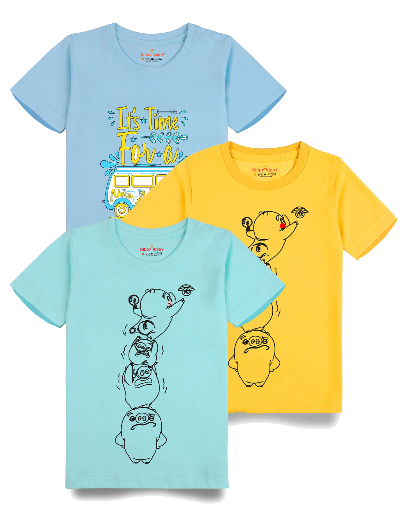     			KIDDY VIDDY Pack of 1 Boys Cotton Polo T-Shirt ( Aqua )