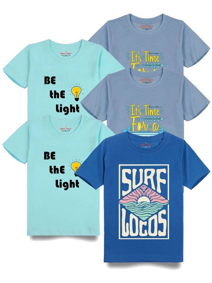     			KIDDY VIDDY Pack of 1 Boys Cotton T-Shirt ( Aqua )