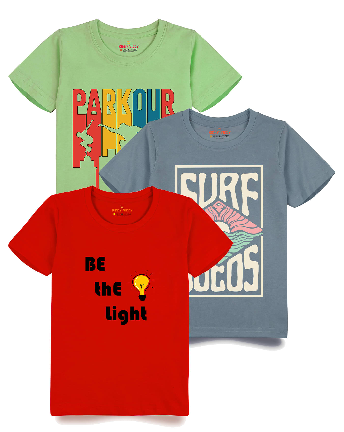     			KIDDY VIDDY Pack of 5 Boys Cotton T-Shirt ( Gray )