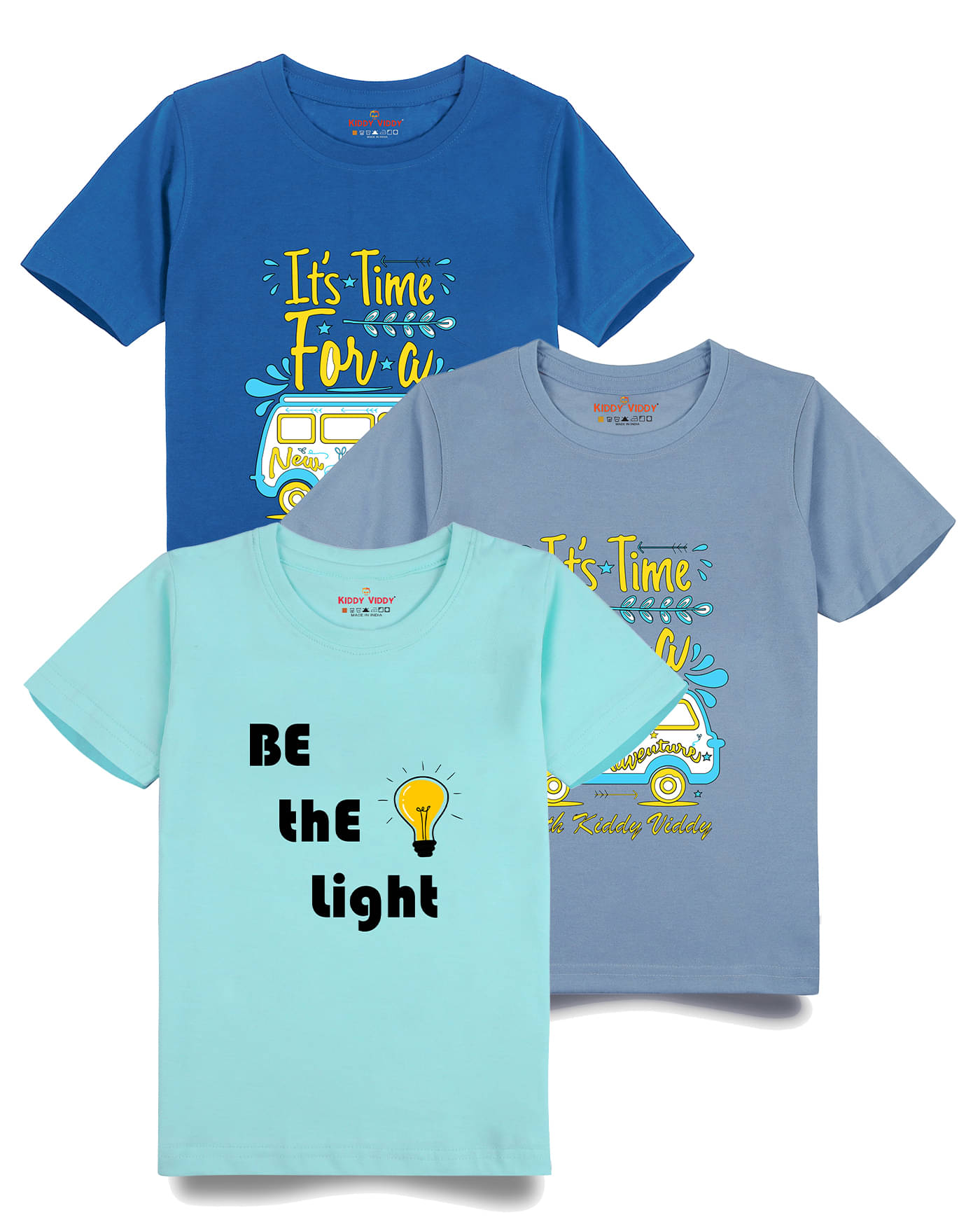     			KIDDY VIDDY Pack of 1 Boys Cotton T-Shirt ( Gray )