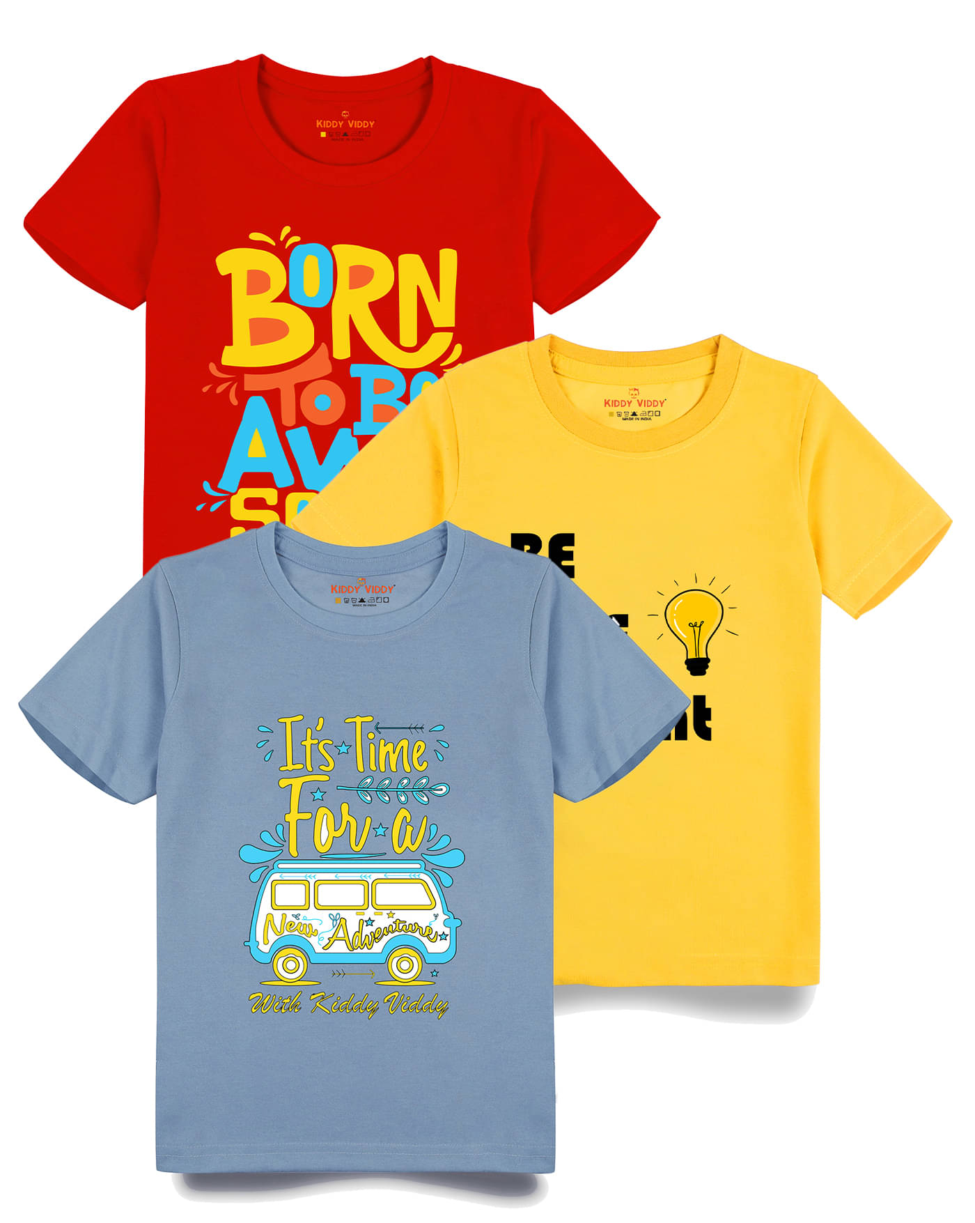     			KIDDY VIDDY Pack of 1 Boys Cotton T-Shirt ( Gray )