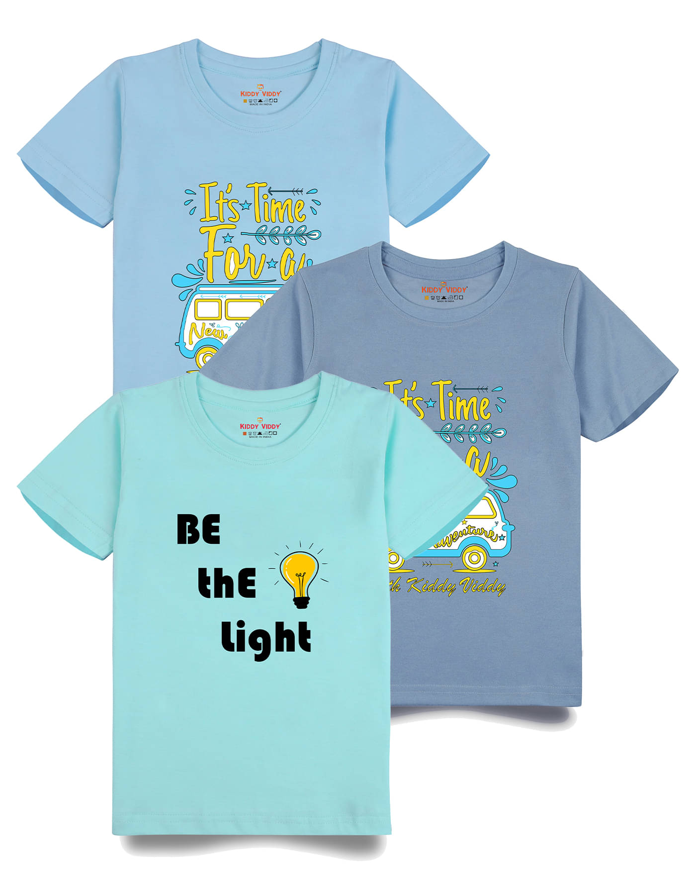     			KIDDY VIDDY Pack of 1 Boys Cotton T-Shirt ( Gray )