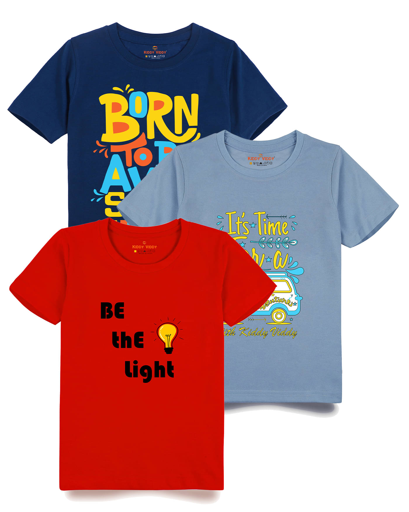     			KIDDY VIDDY Pack of 1 Boys Cotton T-Shirt ( Gray )