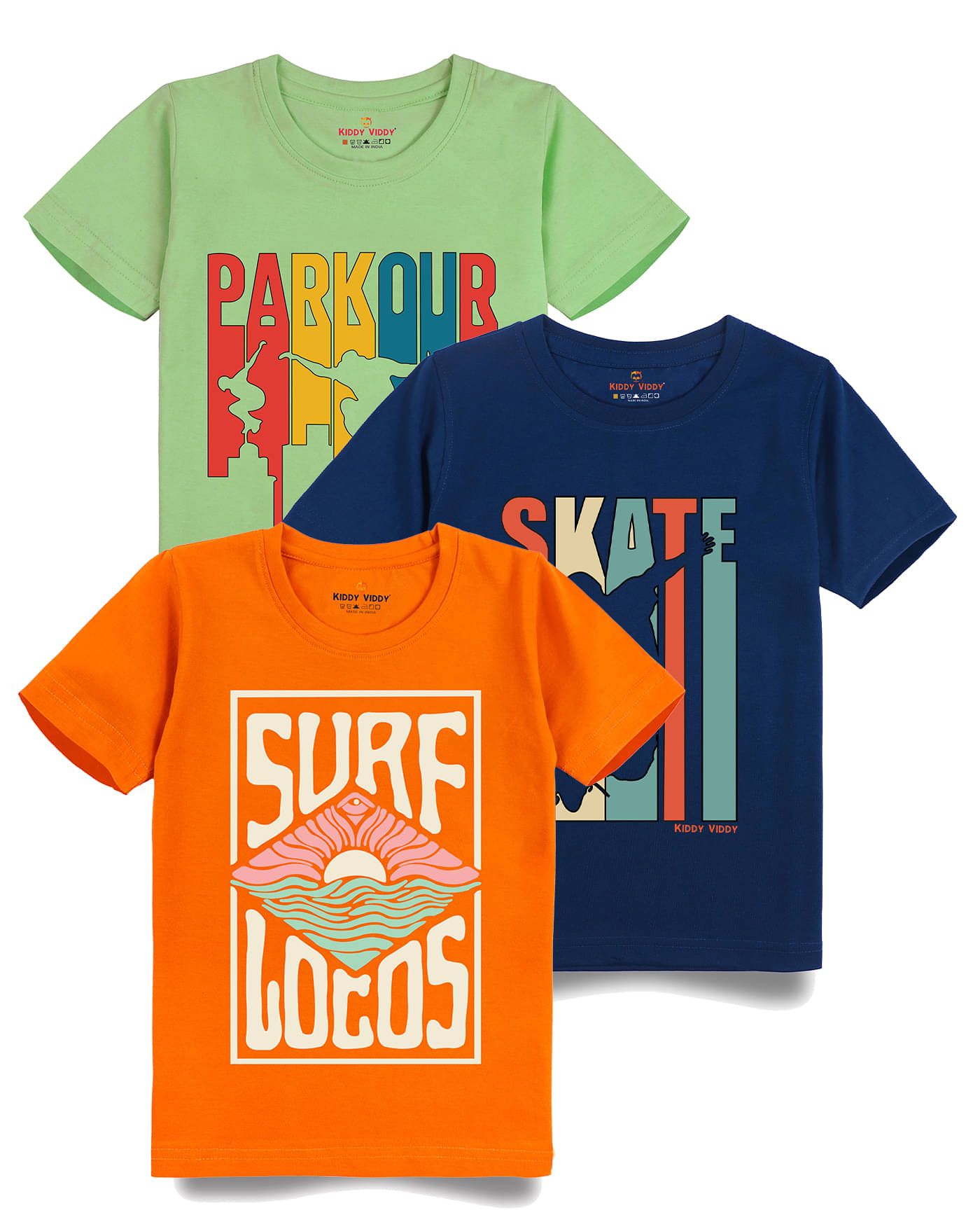     			KIDDY VIDDY Pack of 1 Boys Cotton T-Shirt ( Navy )