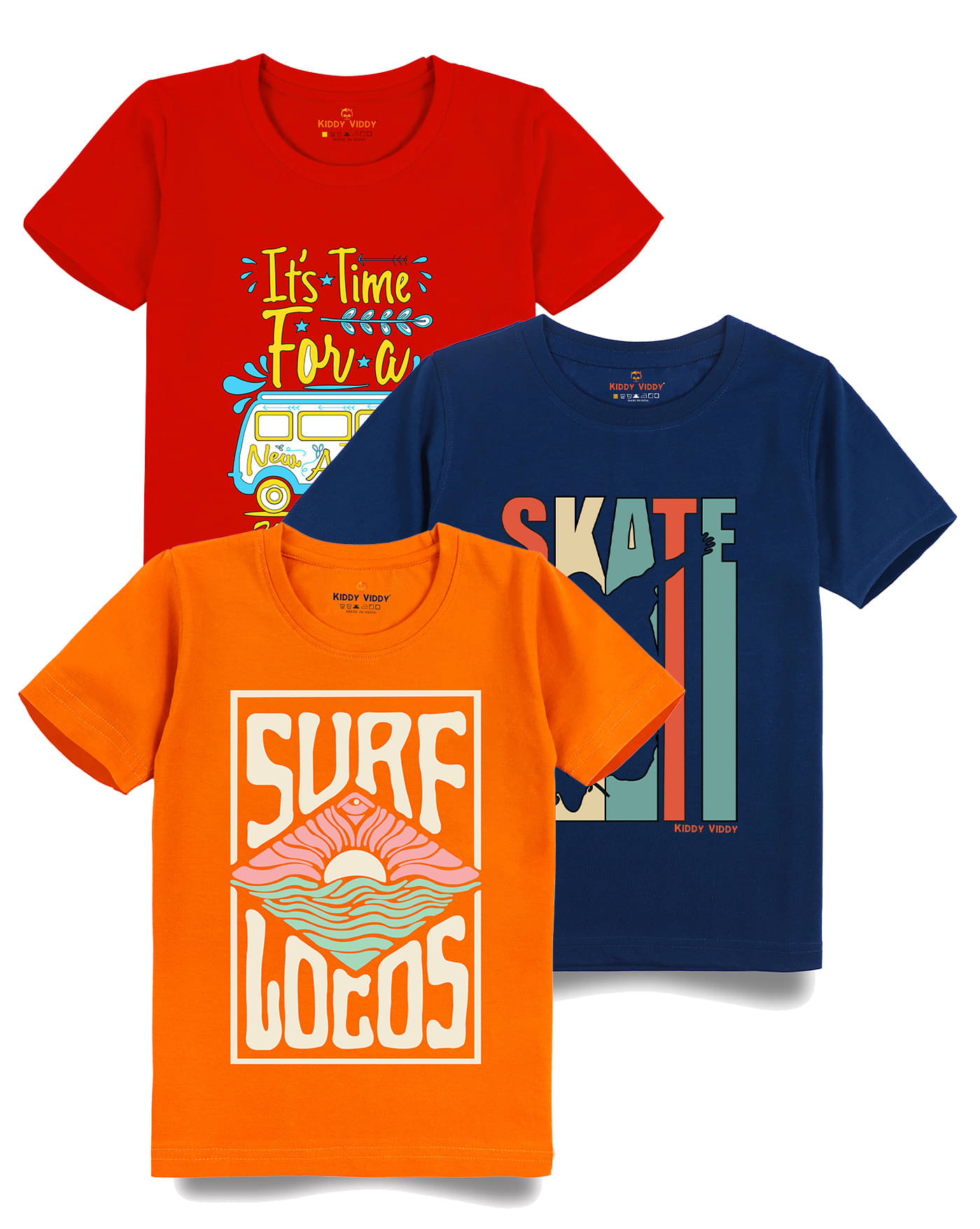     			KIDDY VIDDY Pack of 1 Boys Cotton T-Shirt ( Navy )