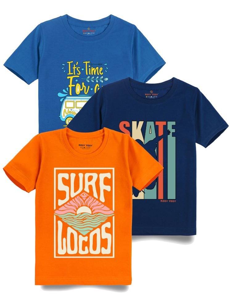     			KIDDY VIDDY Pack of 1 Boys Cotton T-Shirt ( Navy )