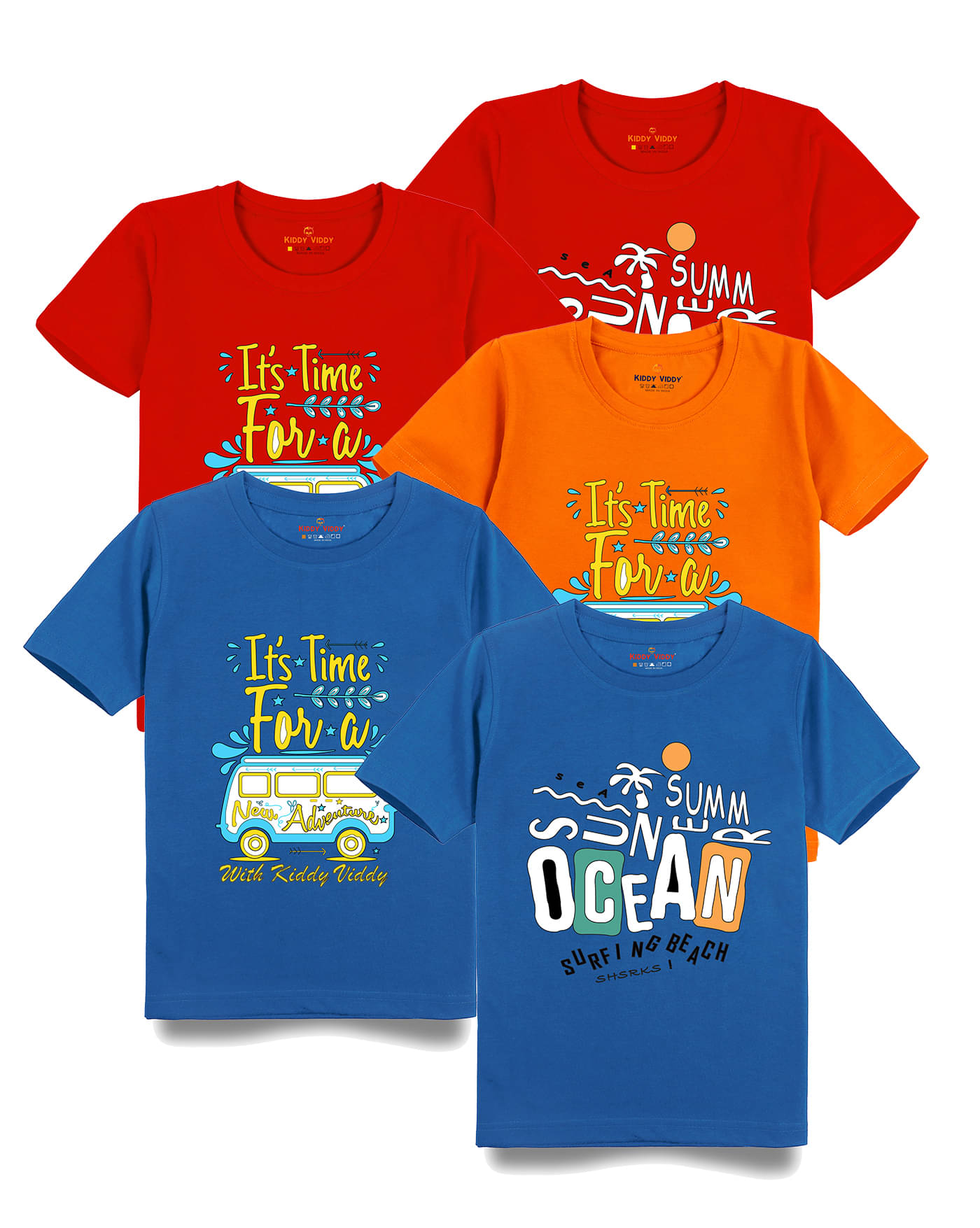     			KIDDY VIDDY Pack of 1 Boys Cotton T-Shirt ( Orange )