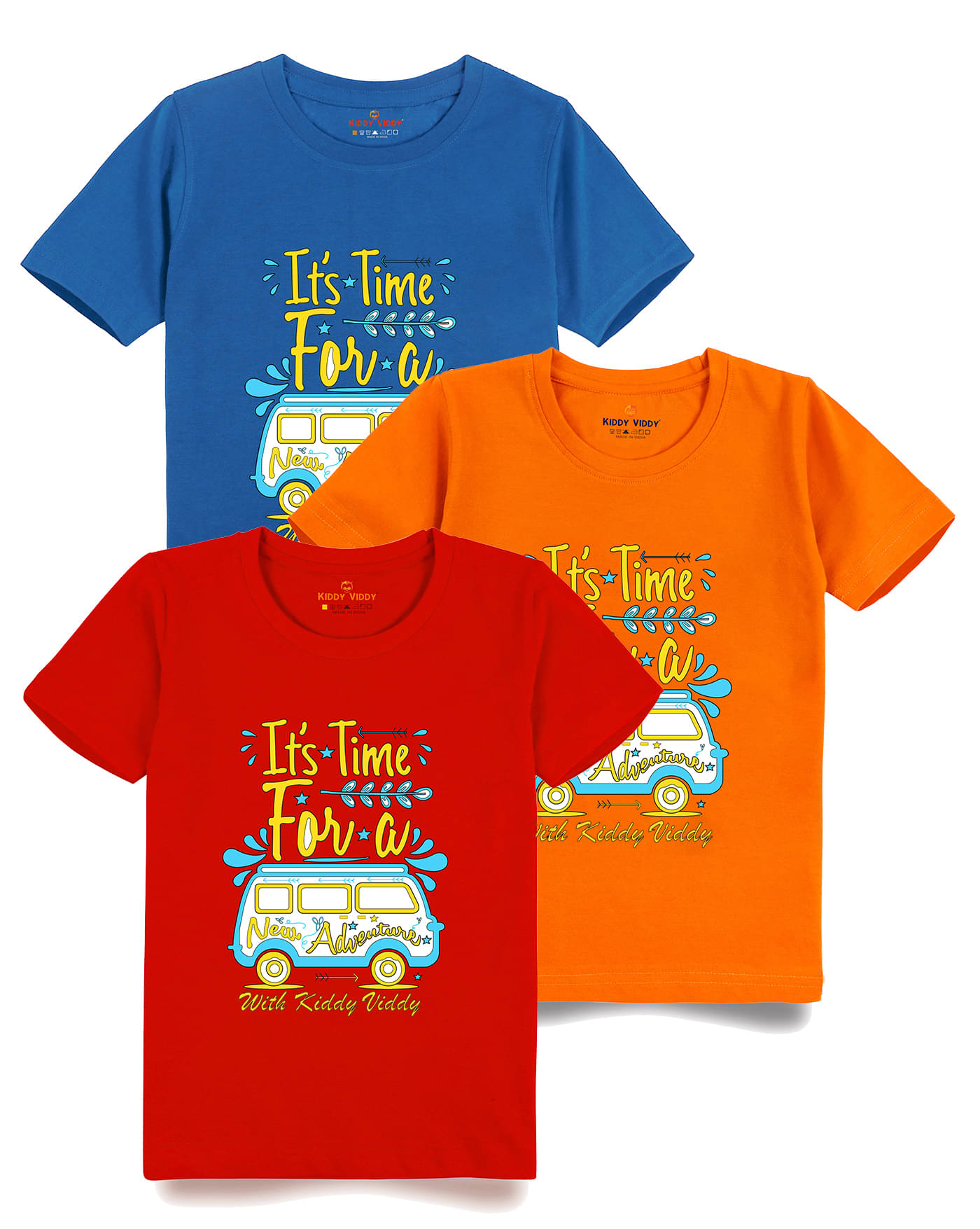     			KIDDY VIDDY Pack of 1 Boys Cotton T-Shirt ( Orange )