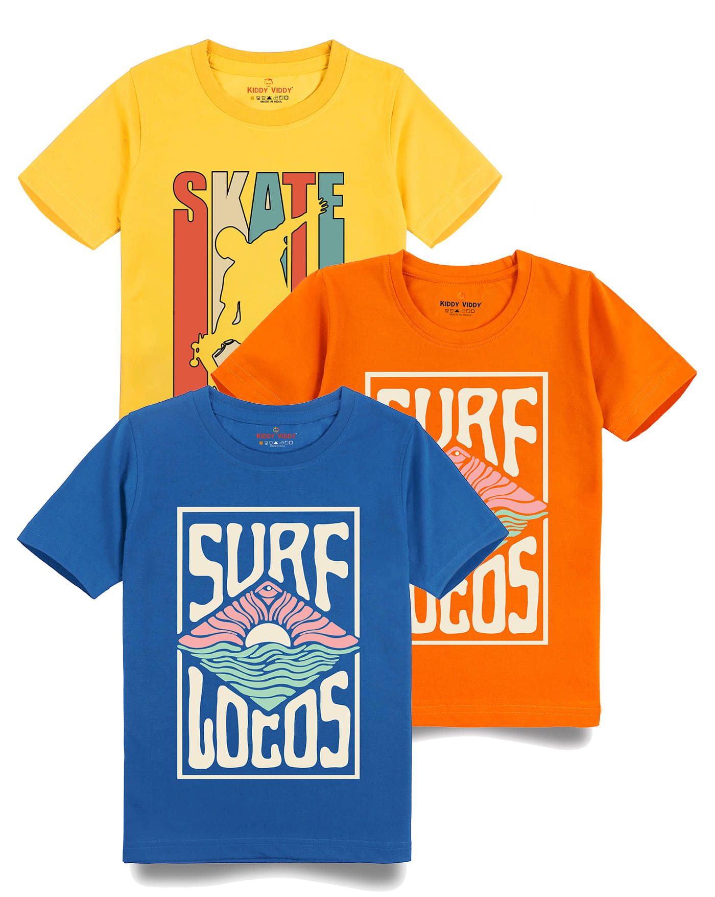     			KIDDY VIDDY Pack of 1 Boys Cotton T-Shirt ( Orange )