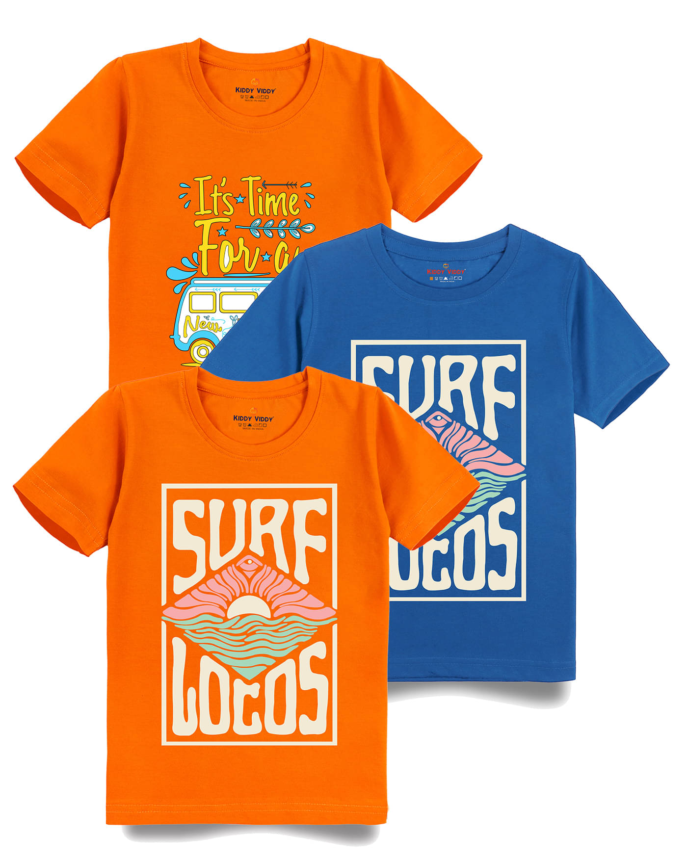     			KIDDY VIDDY Pack of 1 Boys Cotton T-Shirt ( Orange )