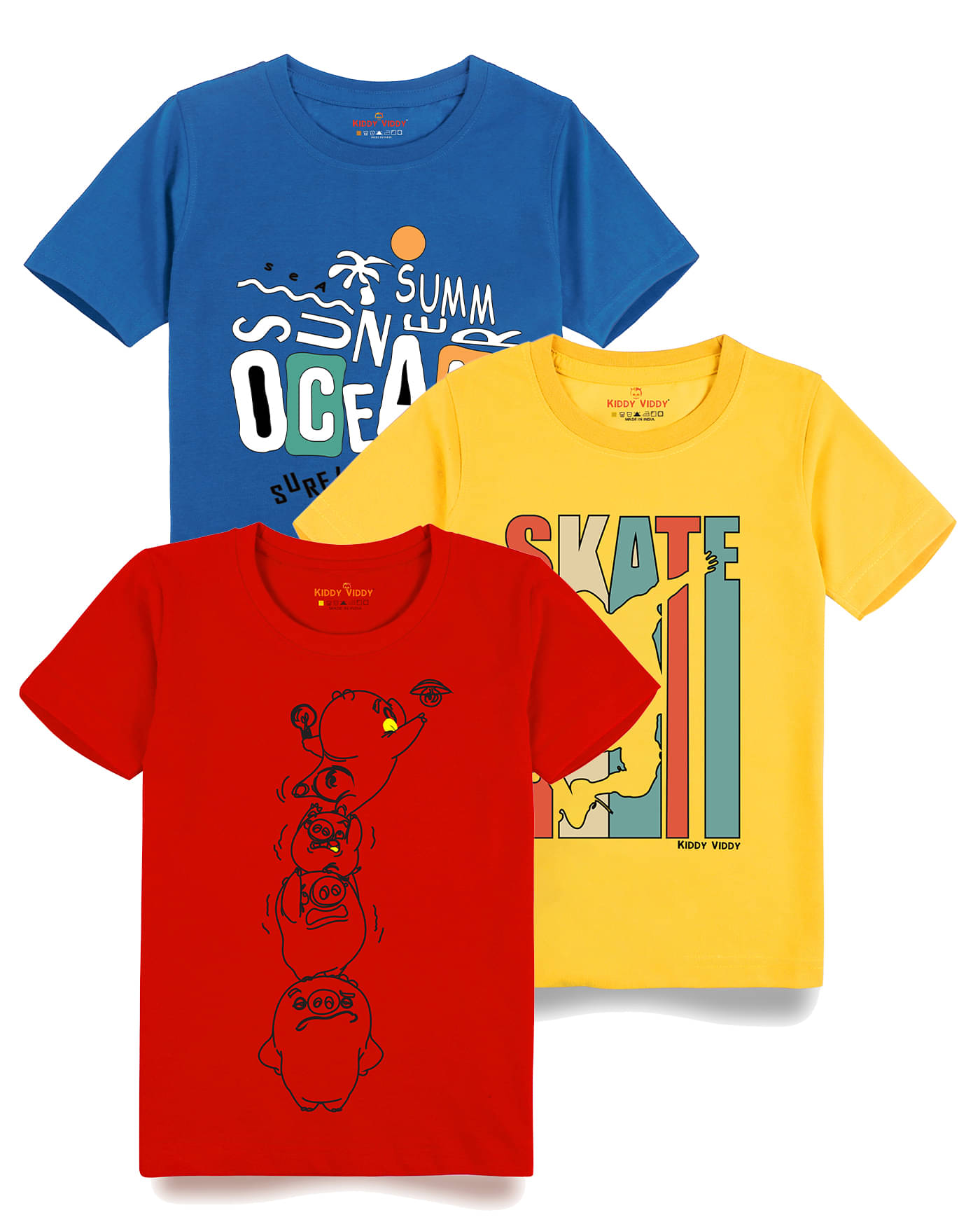     			KIDDY VIDDY Pack of 1 Boys Cotton T-Shirt ( Red )