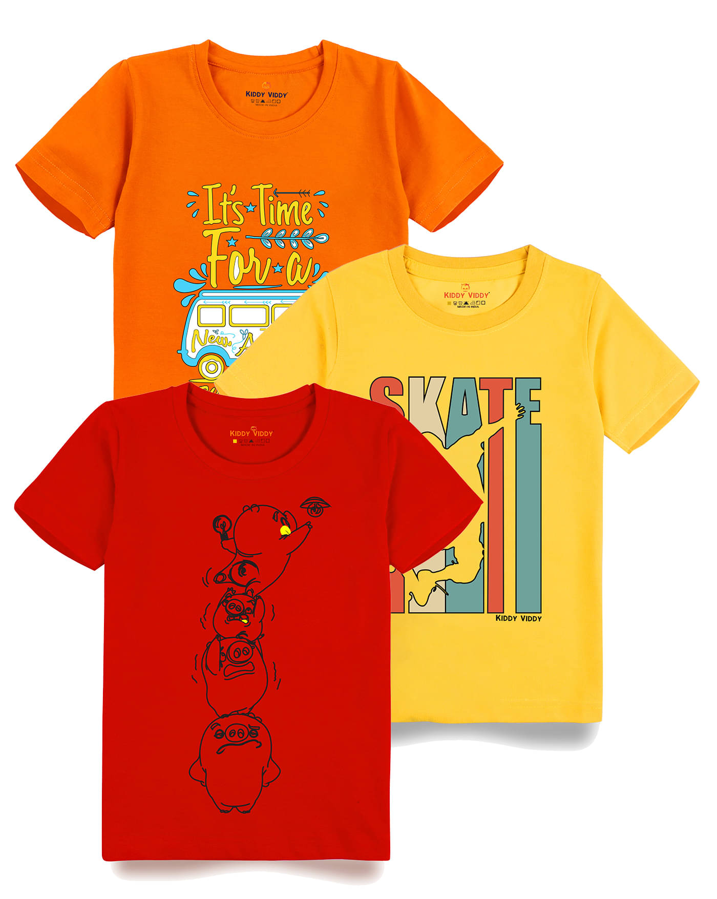     			KIDDY VIDDY Pack of 1 Boys Cotton T-Shirt ( Red )