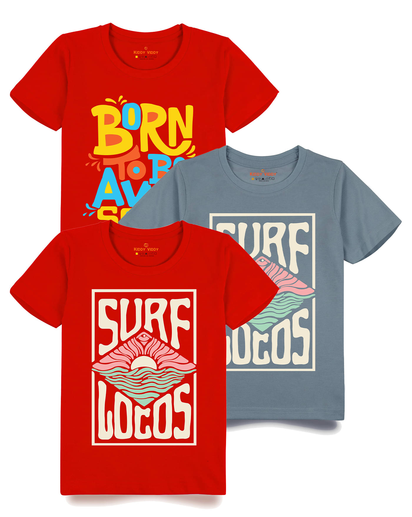     			KIDDY VIDDY Pack of 1 Boys Cotton T-Shirt ( Red )