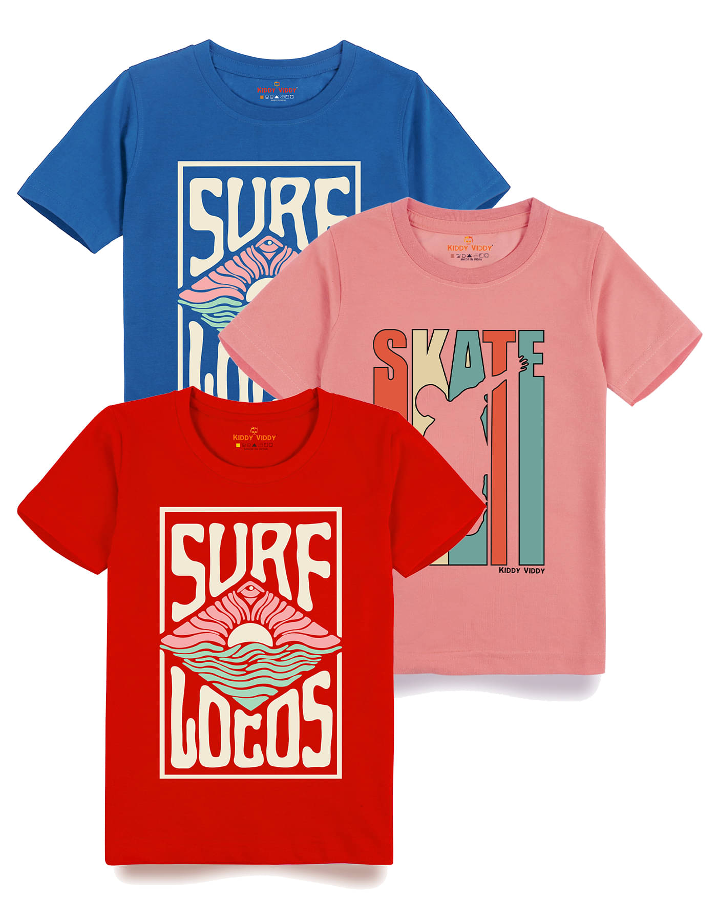     			KIDDY VIDDY Pack of 2 Boys Cotton Polo T-Shirt ( Teal )