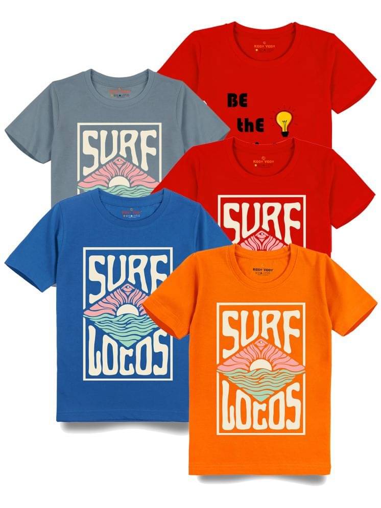     			KIDDY VIDDY Pack of 1 Boys Cotton T-Shirt ( Teal )