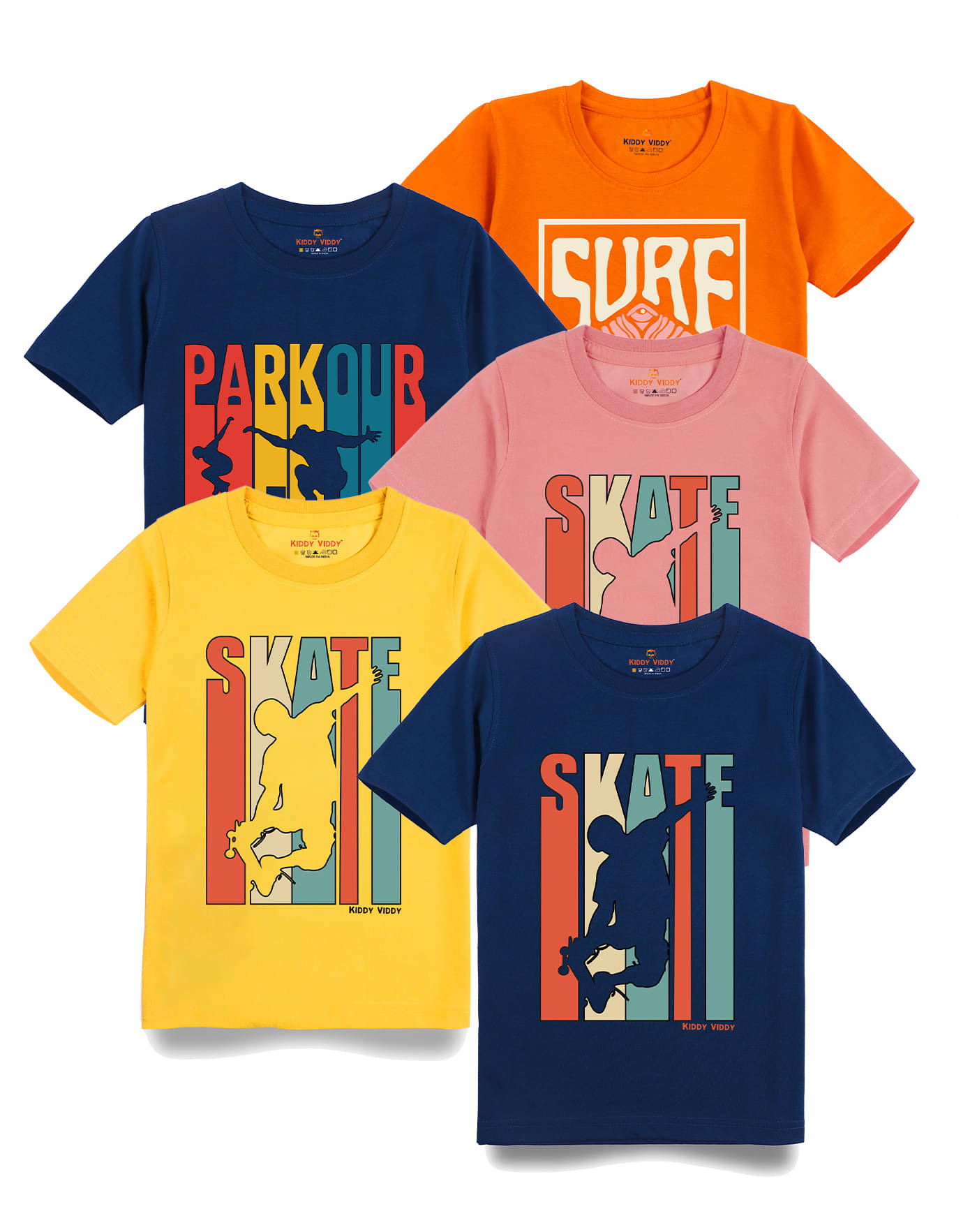     			KIDDY VIDDY Pack of 1 Boys Cotton T-Shirt ( Yellow )