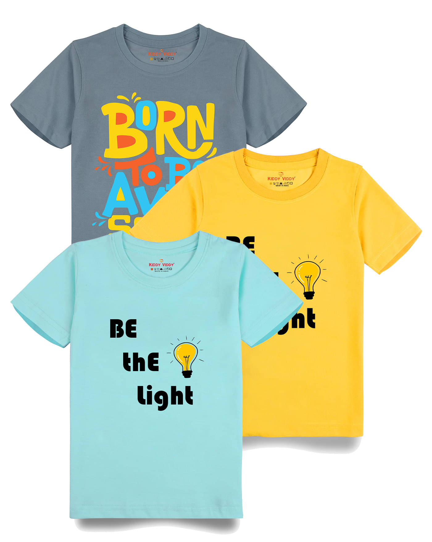     			KIDDY VIDDY Pack of 1 Boys Cotton Polo T-Shirt ( Yellow )