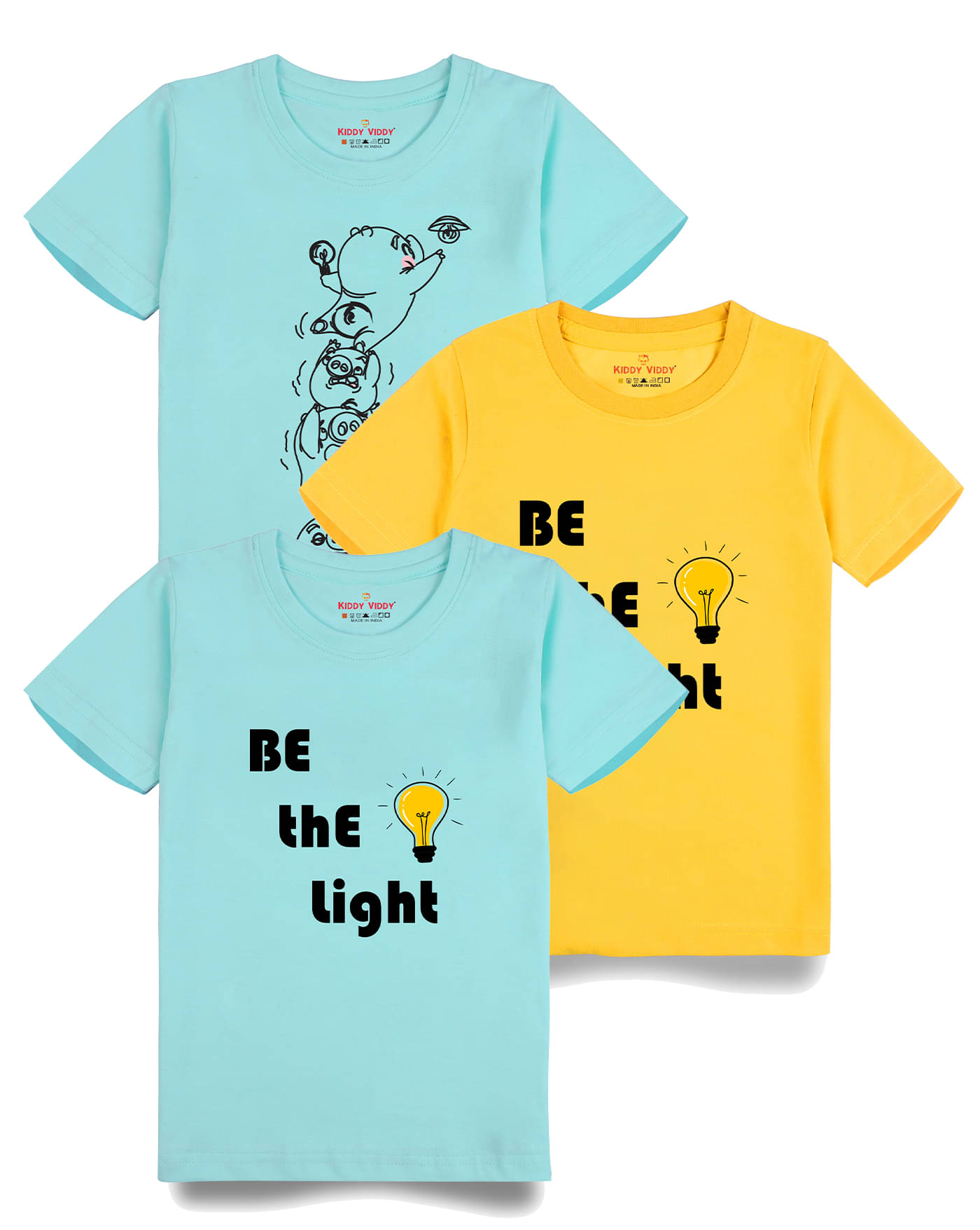     			KIDDY VIDDY Pack of 1 Boys Cotton Polo T-Shirt ( Yellow )