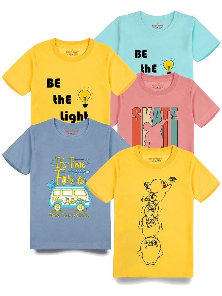     			KIDDY VIDDY Pack of 1 Boys Cotton T-Shirt ( Yellow )