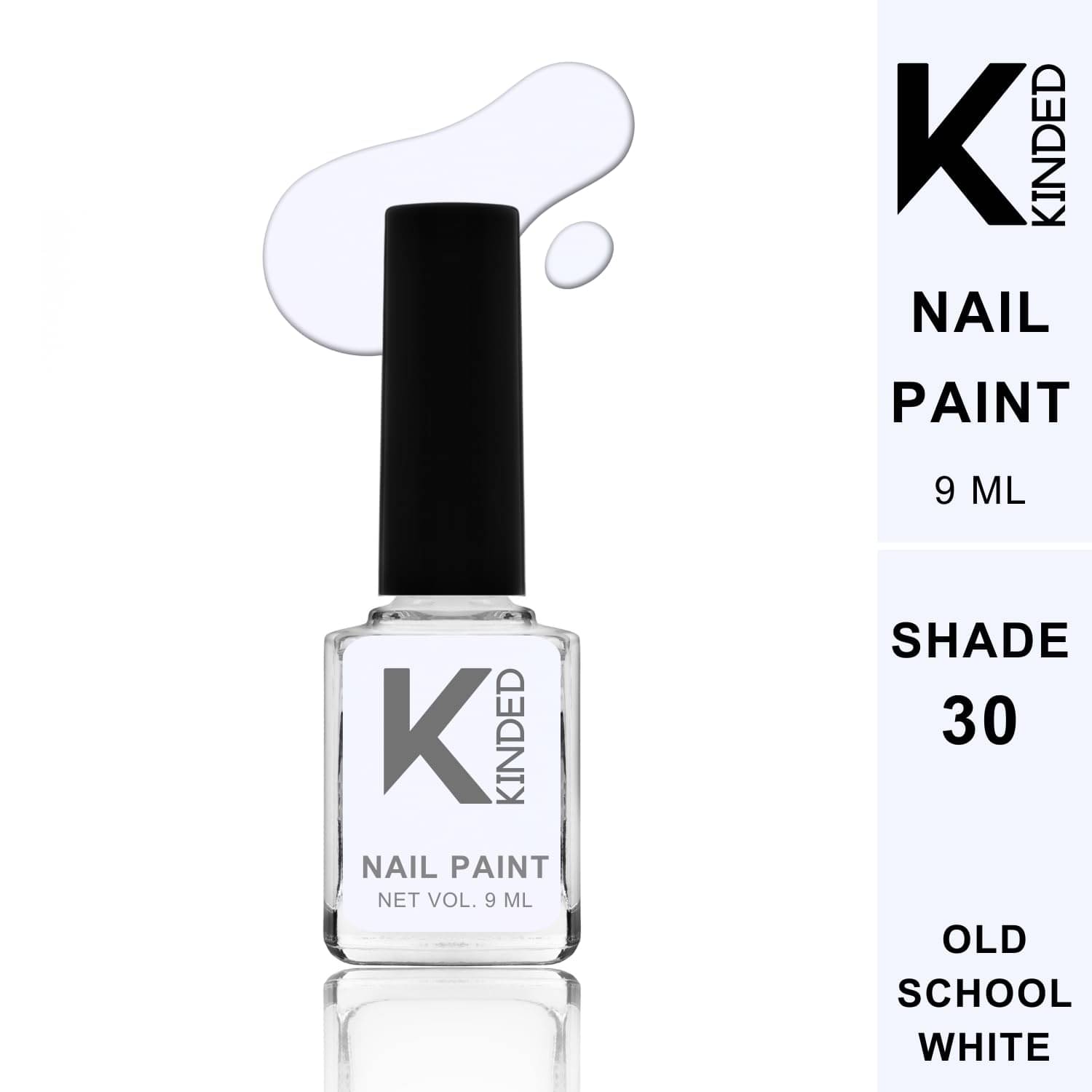     			KINDED White Glossy Nail Polish 9 ( Pack of 1 )